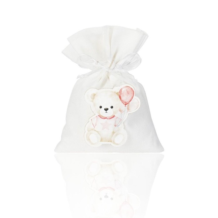 SACCHETTO CON ORSETTO 10X14CM ROSA